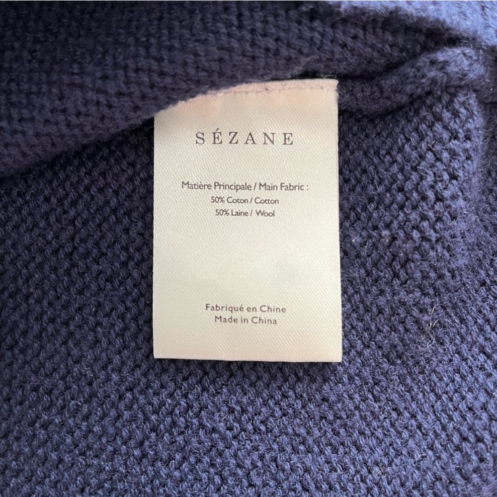 Sezane Orion Navy Wool-Knit Jumper - Picture 11 of 12
